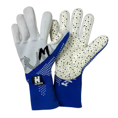 Best-Goalkeeper Professional Football Gloves PU Leather Rubber Latex Breathable Buckle Anti-Slip Anti-Fall Training Outdoor Use,Blue Arc Sports