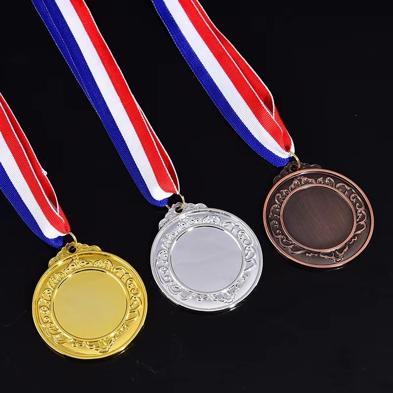 Custom Gold Silver Medal With Label Sticker Personalized Logo Printing For Sports Events,蓝弧体育