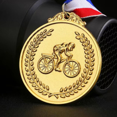 2025 H Sports Custom Metal Bicycle Medal Cup with Gold Medal for Championship,Arc Bleu Sports