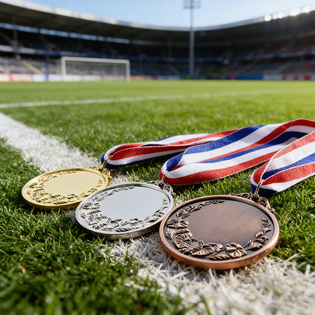 2025 H Sports Custom Metal Soccer Medal Cup with Gold Football Medal for Championship,ブルーアークスポーツ