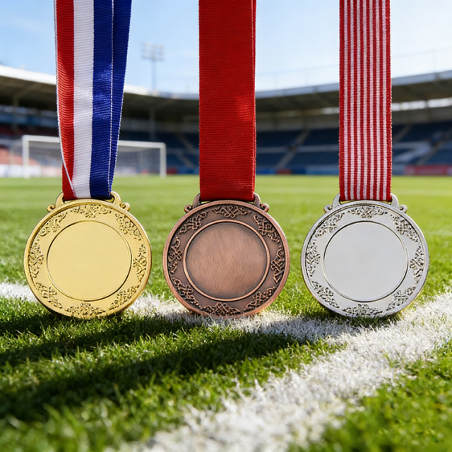2025 H Sports Model 1 Custom Metal Soccer Medal Cup with Gold Football Medal for Championship,Arc Bleu Sports