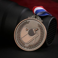 2025 H Sports Custom Metal Pingpong Medal Cup with Gold Medal for Championship,ブルーアークスポーツ