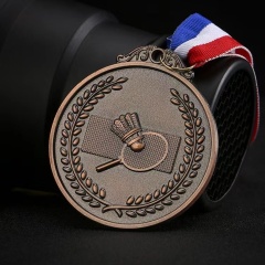 2025 H Sports Custom Metal Badminton Medal Cup with Gold Medal for Championship,ブルーアークスポーツ