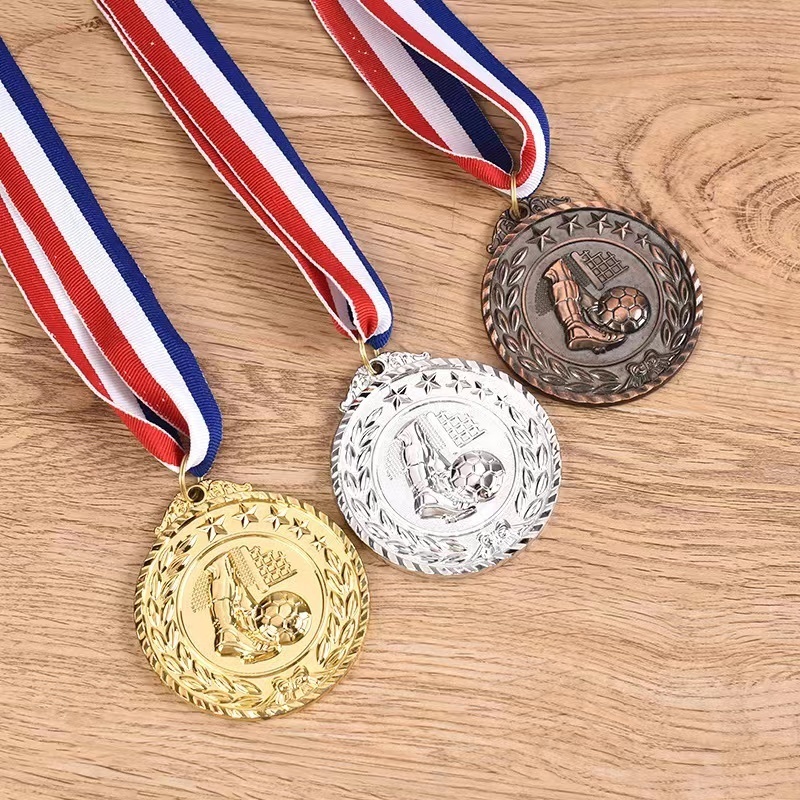 2025 H Sports Model 1 Custom Metal Soccer Medal Cup with Gold Medals,蓝弧体育