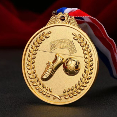 2025 H Sports Model 1 Custom Metal Soccer Medal Cup with Gold Medals,Blue Arc Sports