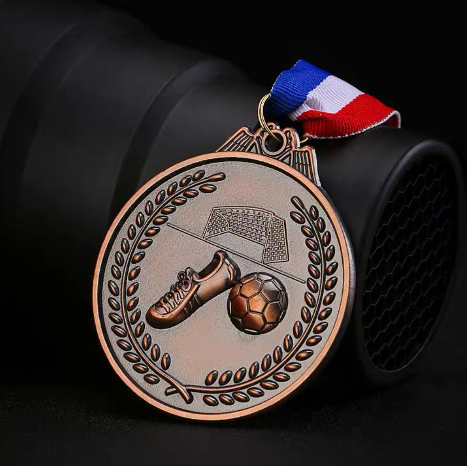 2025 H Sports Model 1 Custom Metal Soccer Medal Cup with Gold Medals,Blue Arc Sports
