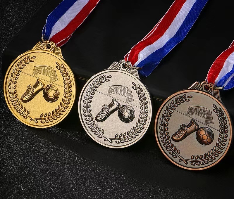 2025 H Sports Model 1 Custom Metal Soccer Medal Cup with Gold Medals,Blue Arc Sports
