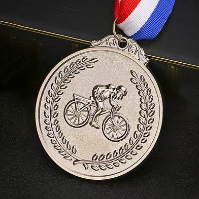2025 H Sports Custom Metal Bicycle Medal Cup with Gold Medal for Championship,Arc Bleu Sports