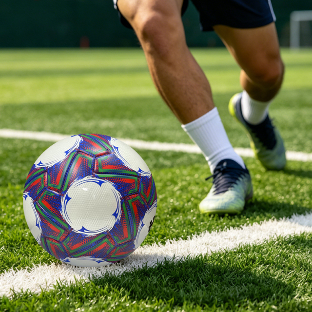 Factory Direct Thermal Bonded Soccer Ball PU Material Professional Match Football Size 5 Durable Seamless Outdoor Training Competitive Price Wholesale,Blue Arc Sport