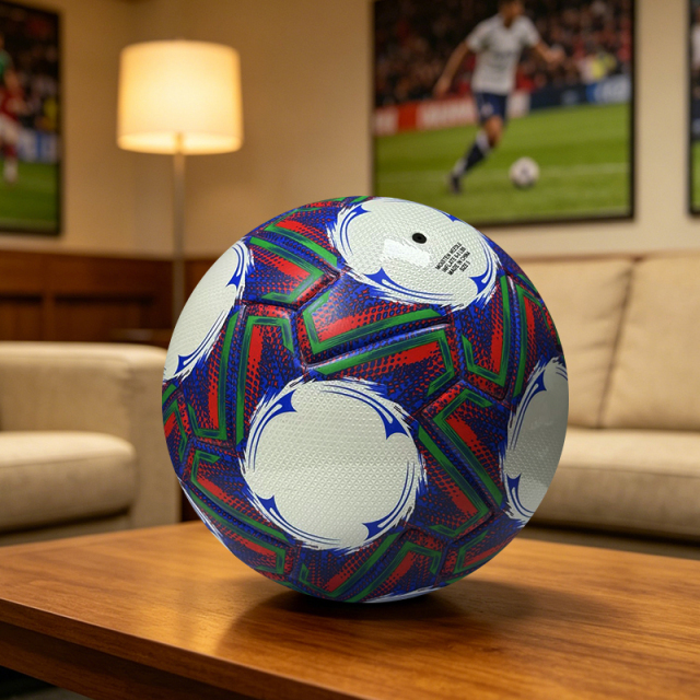 Factory Direct Thermal Bonded Soccer Ball PU Material Professional Match Football Size 5 Durable Seamless Outdoor Training Competitive Price Wholesale,Blue Arc Sport