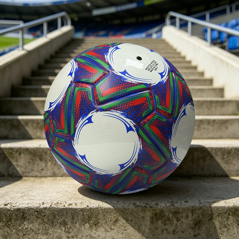Factory Direct Thermal Bonded Soccer Ball PU Material Professional Match Football Size 5 Durable Seamless Outdoor Training Competitive Price Wholesale,Blue Arc Sport
