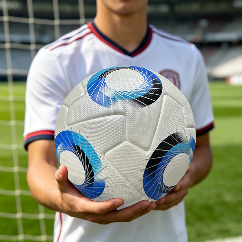 Premium Thermal Bonded Size 5 Soccer Ball, Waterproof PU Cover with Butyl Bladder, Stable Flight Performance for Outdoor and Indoor Matches,Sukan Arka Biru