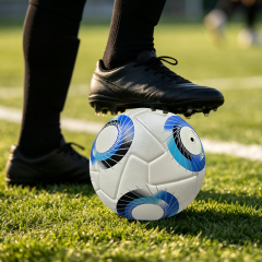 Premium Thermal Bonded Size 5 Soccer Ball, Waterproof PU Cover with Butyl Bladder, Stable Flight Performance for Outdoor and Indoor Matches,Sukan Arka Biru