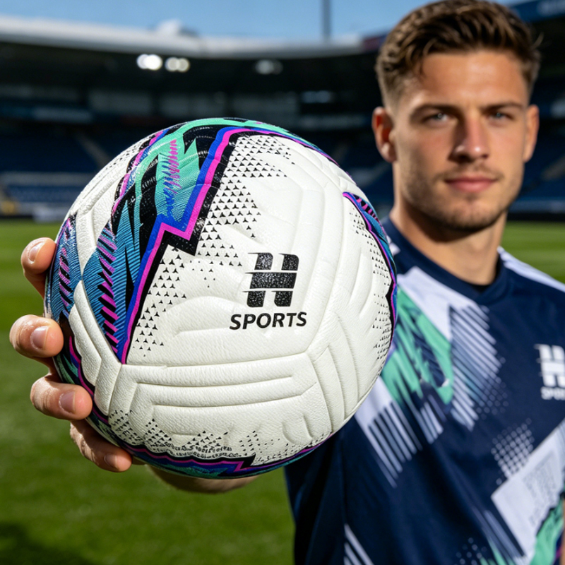Soft Touch Thermal Bonded Size 5 Soccer Ball, Excellent Grip and Control, Multi-Layer Lining for Enhanced Shape Retention and Long-Lasting Use,Blue Arc Sports