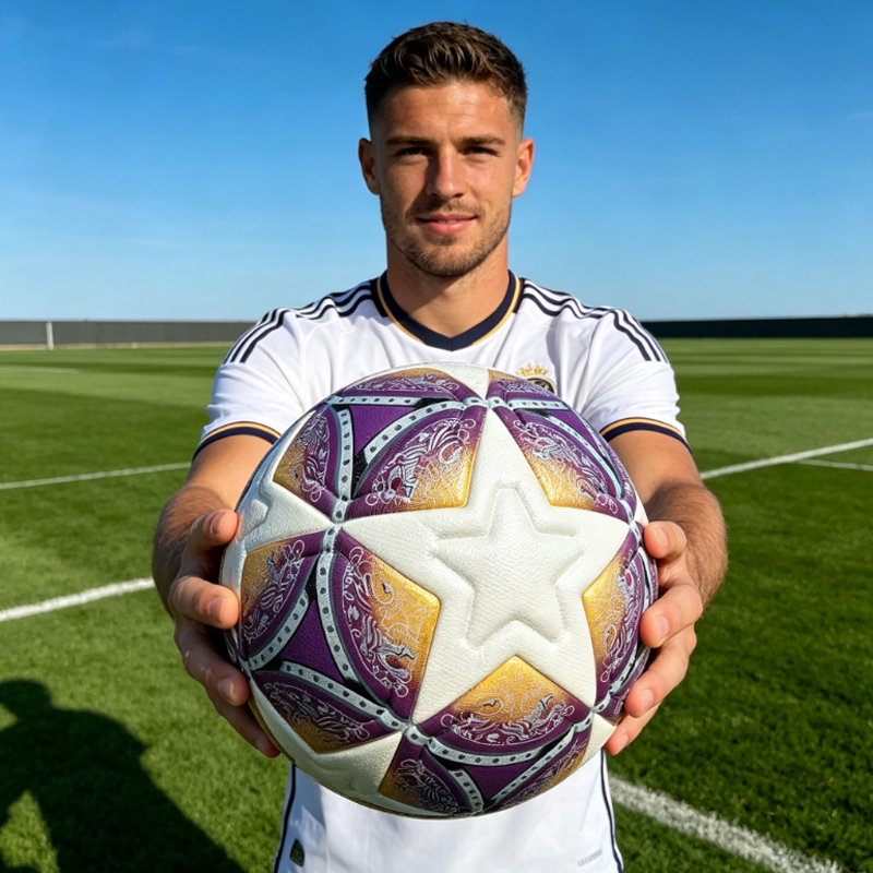 Soft Touch Thermal Bonded Size 5 Soccer Ball, Excellent Grip and Control, Multi-Layer Lining for Enhanced Shape Retention and Long-Lasting Use,Arc Bleu Sports