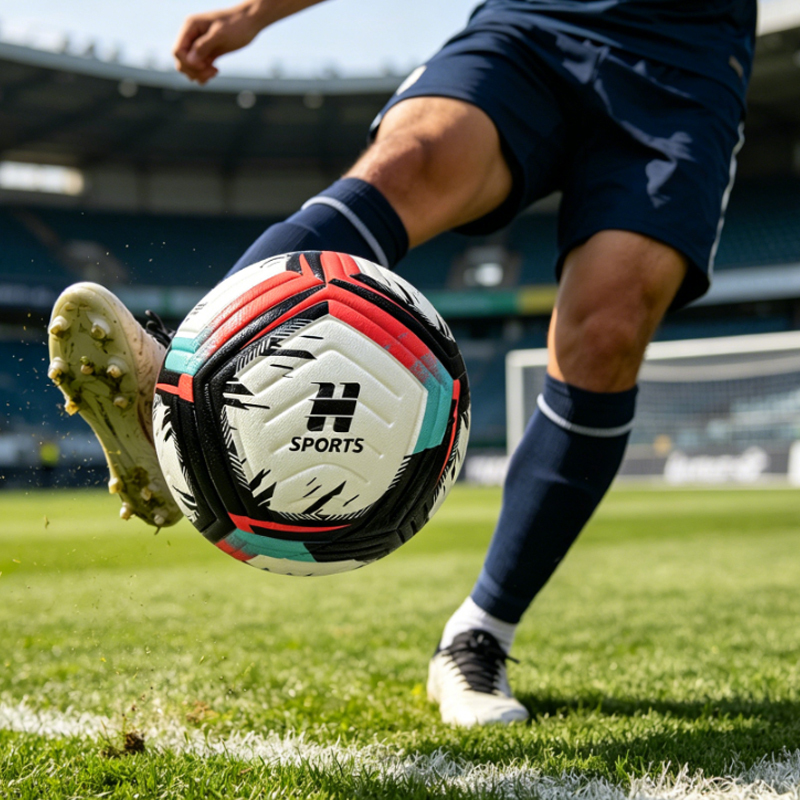 Thermal Bonded Size 5 Soccer Ball, Durable PU Leather Waterproof Football for Outdoor Training, Match and Team Sports, Abrasion Resistant Official Game Ball,ブルーアークスポーツ