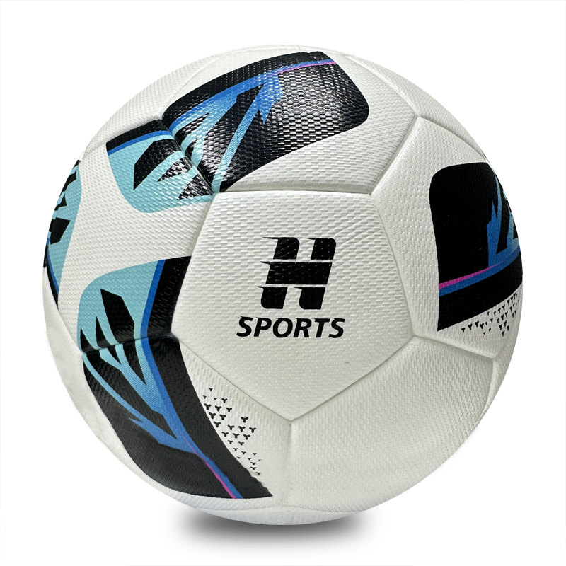 High Quality Thermal Bonded Size 5 Soccer Ball, Waterproof Abrasion Resistant PU Leather Football, Durable Official Match Ball for Training and Competition,Blue Arc Sports