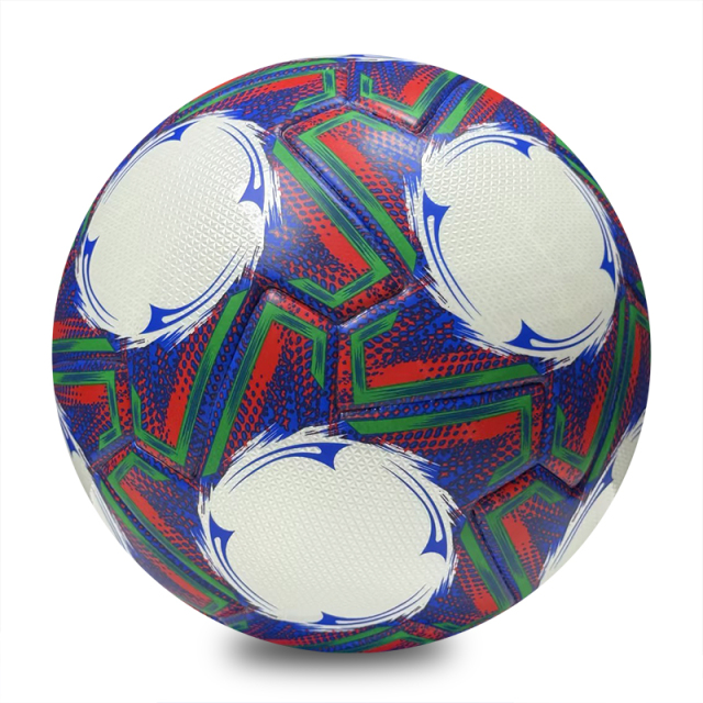 Factory Direct Thermal Bonded Soccer Ball PU Material Professional Match Football Size 5 Durable Seamless Outdoor Training Competitive Price Wholesale,Blue Arc Sport