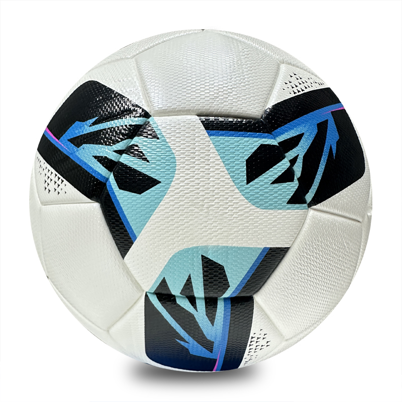 High Quality Thermal Bonded Size 5 Soccer Ball, Waterproof Abrasion Resistant PU Leather Football, Durable Official Match Ball for Training and Competition,Blue Arc Sports