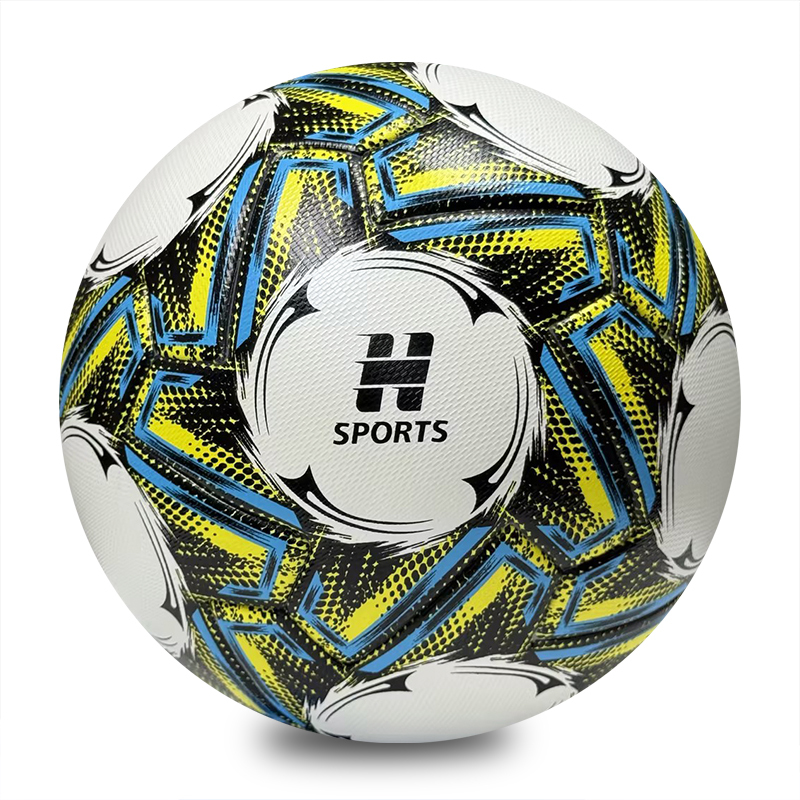 Factory Direct Thermal Bonded Size 5 Soccer Ball, Waterproof and Wear Resistant PU Leather, Durable Football for Adult Team Training and Official Match,Blue Arc Sports