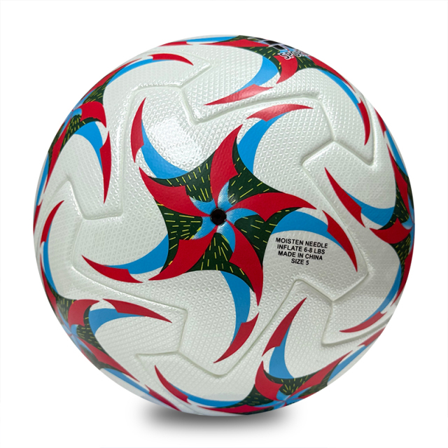 Competition Grade Thermal Bonded Size 5 Football, Waterproof Abrasion Resistant PU Material, Durable Soccer Ball for Outdoor Training, Match and Recreation,Blue Arc Sports
