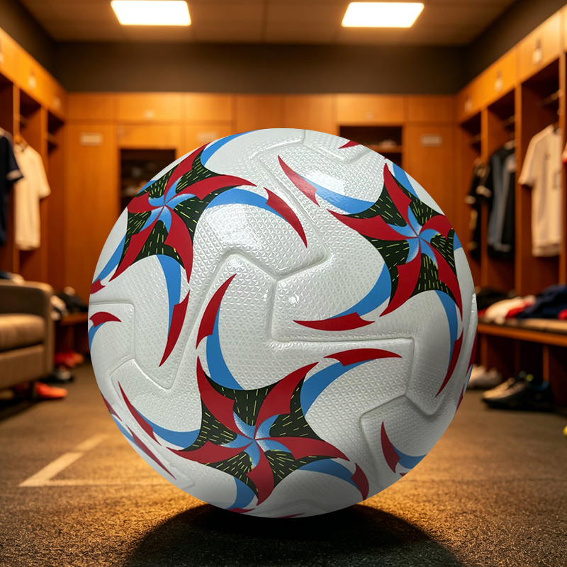Competition Grade Thermal Bonded Size 5 Football, Waterproof Abrasion Resistant PU Material, Durable Soccer Ball for Outdoor Training, Match and Recreation,Blue Arc Sports