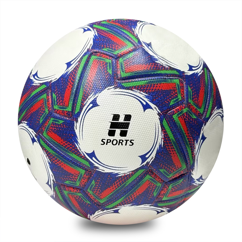 Factory Direct Thermal Bonded Size 5 Soccer Ball, Waterproof and Wear Resistant PU Leather, Durable Football for Adult Team Training and Official Match,Blue Arc Sports