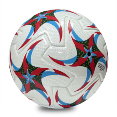 Competition Grade Thermal Bonded Size 5 Football, Waterproof Abrasion Resistant PU Material, Durable Soccer Ball for Outdoor Training, Match and Recreation,Blue Arc Sports