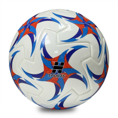 Competition Grade Thermal Bonded Size 5 Football, Waterproof Abrasion Resistant PU Material, Durable Soccer Ball for Outdoor Training, Match and Recreation,Blue Arc Sports