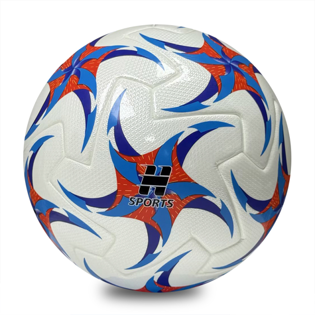Competition Grade Thermal Bonded Size 5 Football, Waterproof Abrasion Resistant PU Material, Durable Soccer Ball for Outdoor Training, Match and Recreation,Blue Arc Sports
