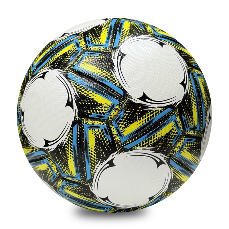 Factory Direct Thermal Bonded Size 5 Soccer Ball, Waterproof and Wear Resistant PU Leather, Durable Football for Adult Team Training and Official Match,Blue Arc Sports