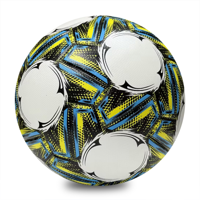 Factory Direct Thermal Bonded Size 5 Soccer Ball, Waterproof and Wear Resistant PU Leather, Durable Football for Adult Team Training and Official Match,Blue Arc Sports
