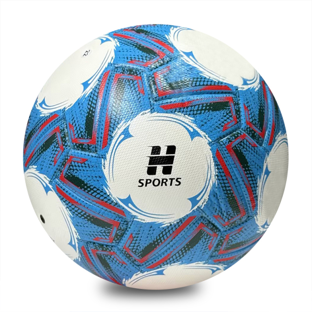 Factory Direct Thermal Bonded Size 5 Soccer Ball, Waterproof and Wear Resistant PU Leather, Durable Football for Adult Team Training and Official Match,Blue Arc Sports