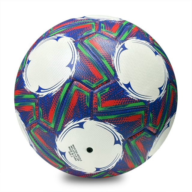 Factory Direct Thermal Bonded Size 5 Soccer Ball, Waterproof and Wear Resistant PU Leather, Durable Football for Adult Team Training and Official Match,Blue Arc Sports