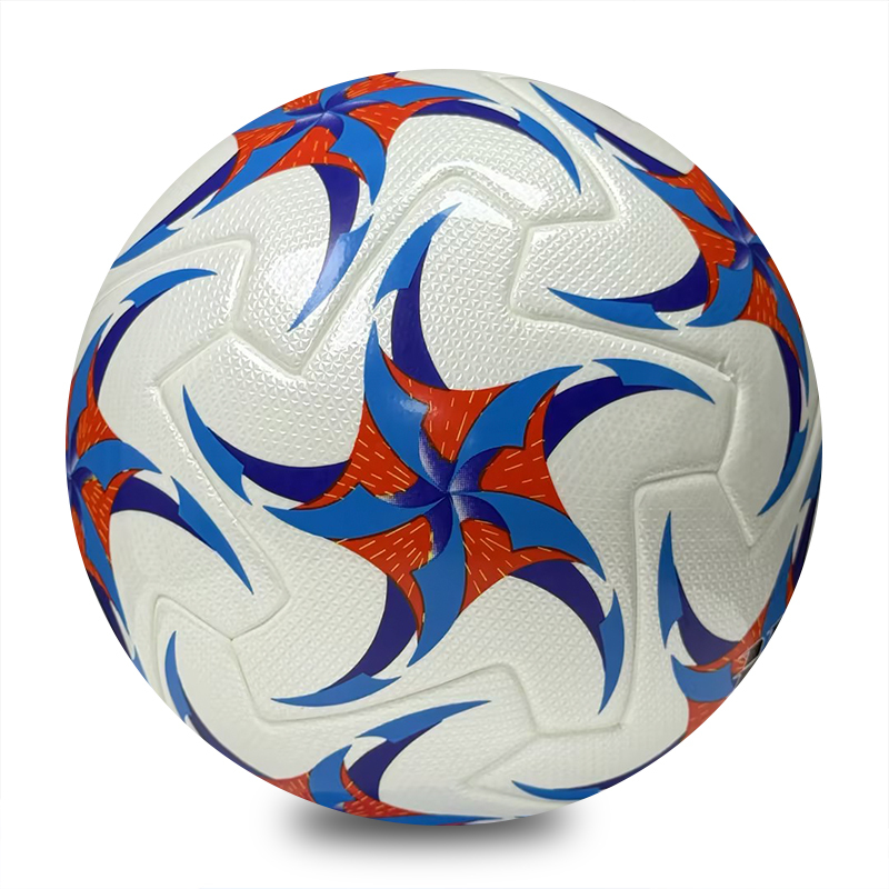Competition Grade Thermal Bonded Size 5 Football, Waterproof Abrasion Resistant PU Material, Durable Soccer Ball for Outdoor Training, Match and Recreation,Blue Arc Sports