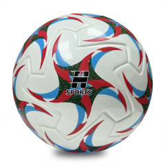 Competition Grade Thermal Bonded Size 5 Football, Waterproof Abrasion Resistant PU Material, Durable Soccer Ball for Outdoor Training, Match and Recreation,Blue Arc Sports
