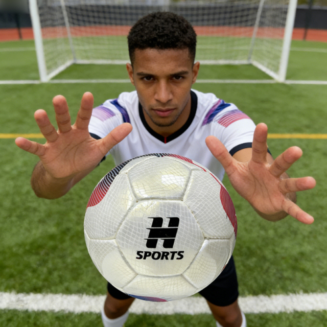 Factory Direct Hand-Stitched Size 4 Low Bounce Soccer Ball for Youth Training with Custom LOGO Printing Durable PU,Blue Arc Sports