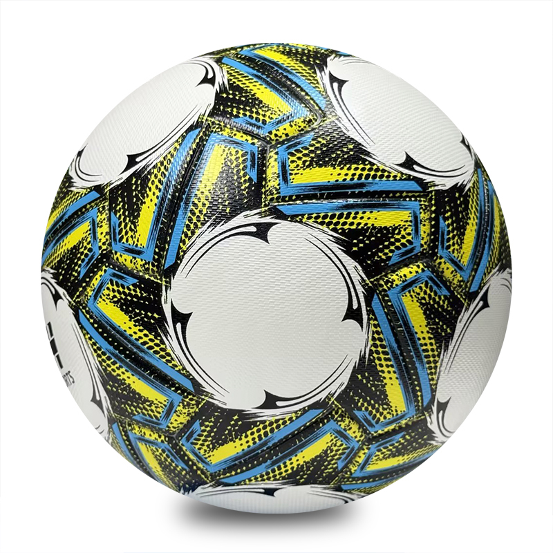 Factory Direct Thermal Bonded Size 5 Soccer Ball, Waterproof and Wear Resistant PU Leather, Durable Football for Adult Team Training and Official Match,Blue Arc Sports