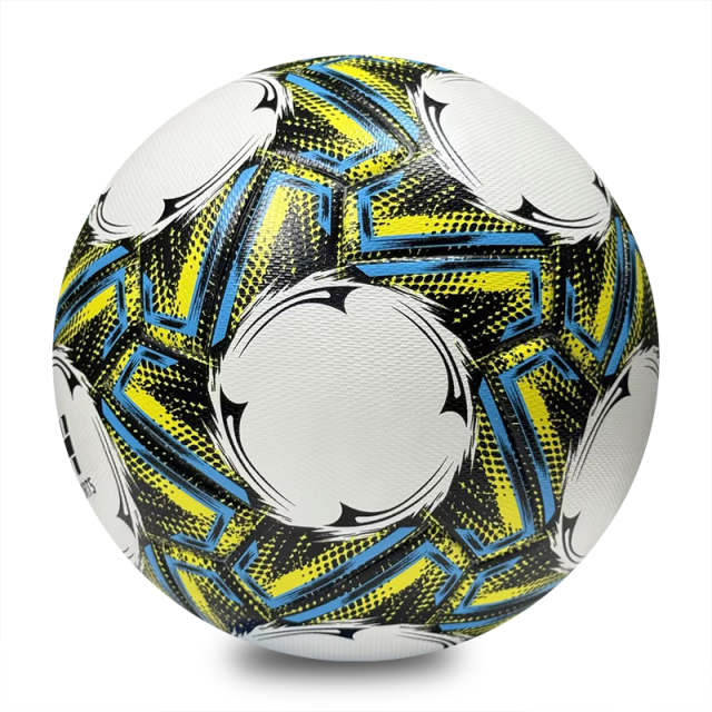 Factory Direct Thermal Bonded Size 5 Soccer Ball, Waterproof and Wear Resistant PU Leather, Durable Football for Adult Team Training and Official Match,Blue Arc Sports