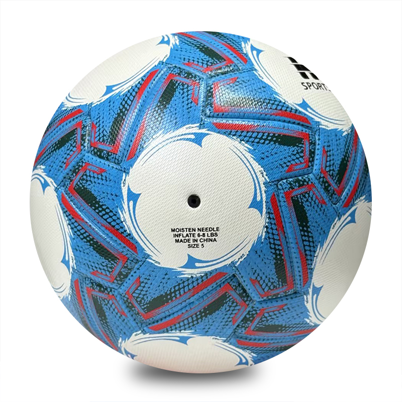 Factory Direct Thermal Bonded Size 5 Soccer Ball, Waterproof and Wear Resistant PU Leather, Durable Football for Adult Team Training and Official Match,Blue Arc Sports