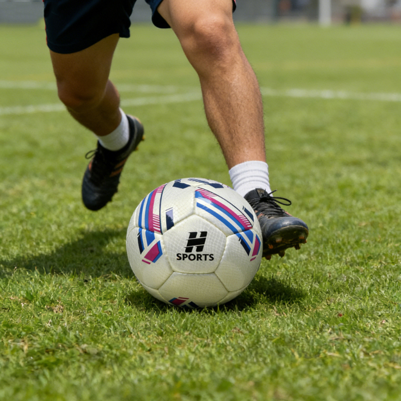 Professional Hand Sewn Size 5 Low Bounce Soccer Ball for Youth Training and Match Practice Factory Direct Custom Logo,Blue Arc Sports