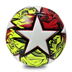 Machine Sewing Soccer Ball Size 5 PU Outdoor Match Ball High Quality Custom Logo Cheap Factory Direct Sale Best Seller for Youth Training,Blue Arc Sports