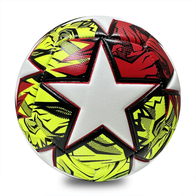 Machine Sewing Soccer Ball Size 5 PU Outdoor Match Ball High Quality Custom Logo Cheap Factory Direct Sale Best Seller for Youth Training,Blue Arc Sports