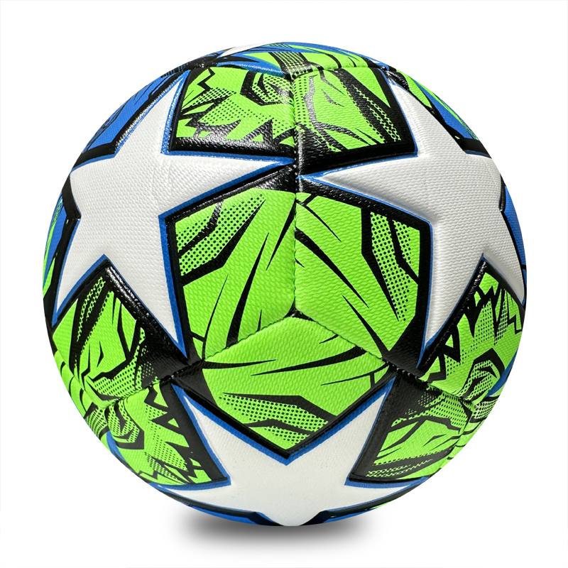 Machine Sewing Soccer Ball Size 5 PU Outdoor Match Ball High Quality Custom Logo Cheap Factory Direct Sale Best Seller for Youth Training,Blue Arc Sports