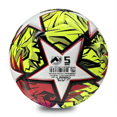 Machine Sewing Soccer Ball Size 5 PU Outdoor Match Ball High Quality Custom Logo Cheap Factory Direct Sale Best Seller for Youth Training,Blue Arc Sports