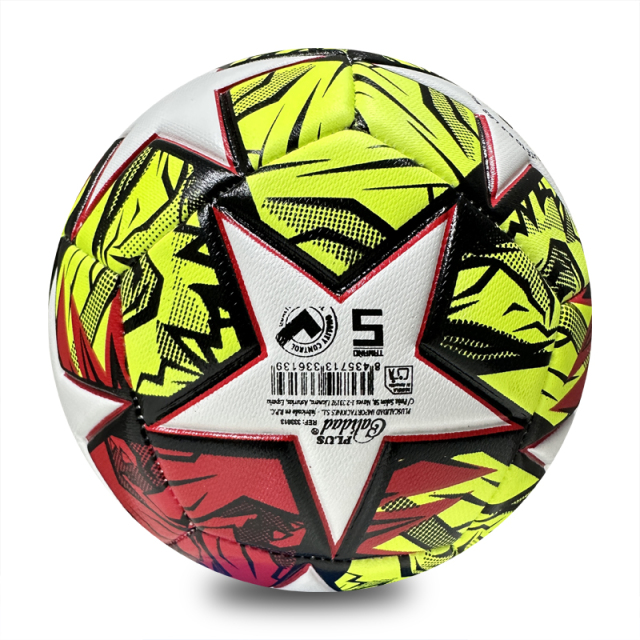 Machine Sewing Soccer Ball Size 5 PU Outdoor Match Ball High Quality Custom Logo Cheap Factory Direct Sale Best Seller for Youth Training,Blue Arc Sports