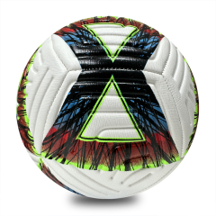 Soccer Ball Size 5 Machine Sewing PU Outdoor Match Ball High Quality Custom Logo Factory Direct Cheap Best Seller Youth Training Competitive Matches,Blue Arc Sports