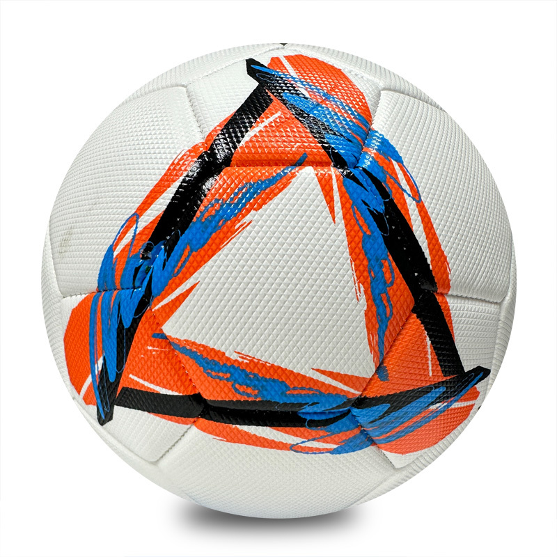 High Quality Machine Sewing Soccer Ball Size 5 PU Outdoor Match Ball Custom Logo Factory Price for Training Competitive Games,Blue Arc Sports