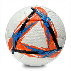 High Quality Machine Sewing Soccer Ball Size 5 PU Outdoor Match Ball Custom Logo Factory Price for Training Competitive Games,Blue Arc Sports