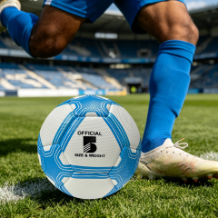 Durable Machine Sewing Soccer Ball Size 5 PU Outdoor Match Ball High Quality Custom Logo Factory Direct Price Best Seller for Sports,Blue Arc Sports
